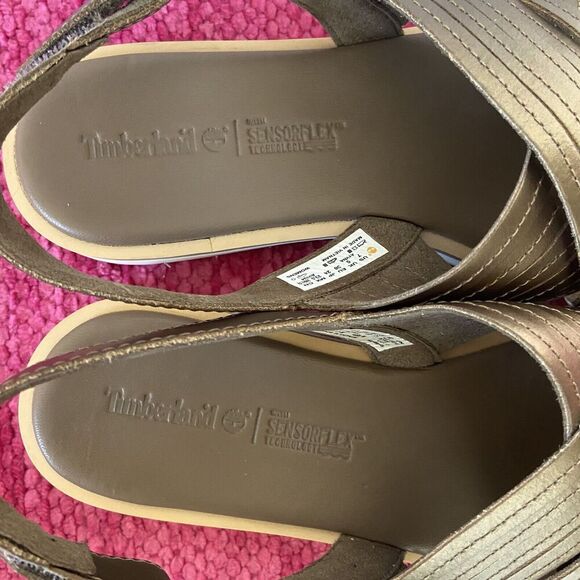 Timberland Adley Shore Ankle Strap Leather Sandals Bronze Size 7 - Picture 6 of 11